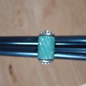 Judith Ripka jade sterling silver ring